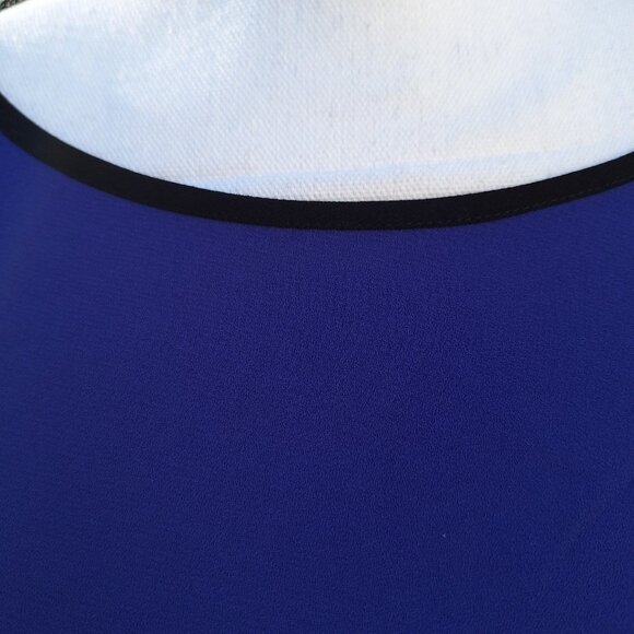 Talbots Purple Tunic Top Black Trim Large - Picture 3 of 8